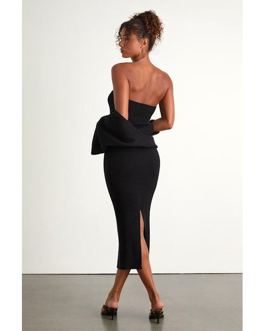 Lulus Black Autumn Aura Ribbed Two-Piece Sweater Dress
