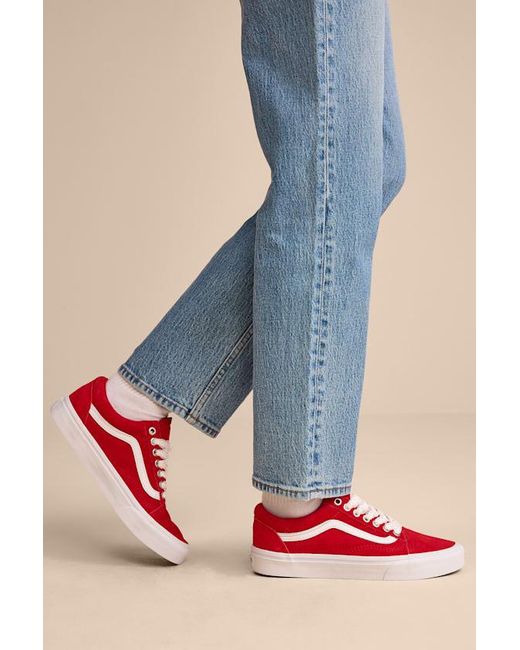 Vans Blue Old Skool Pop Lace Racing Suede Leather Sneakers