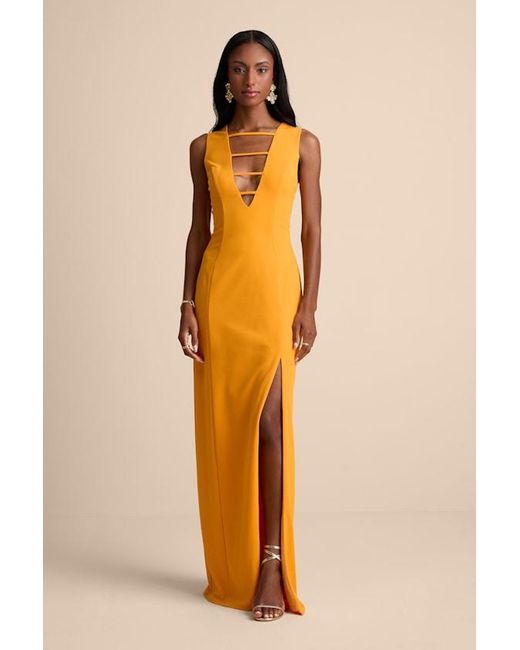 Lulus Orange Sabrina Cutout Sleeveless Maxi Dress