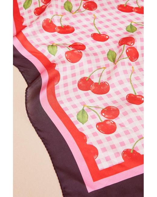 Lulus Pink Cosimo Multi Print Satin Scarf Set