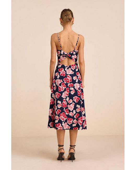 Lulus Pink Radiant Feelings And Floral Chiffon Midi Dress