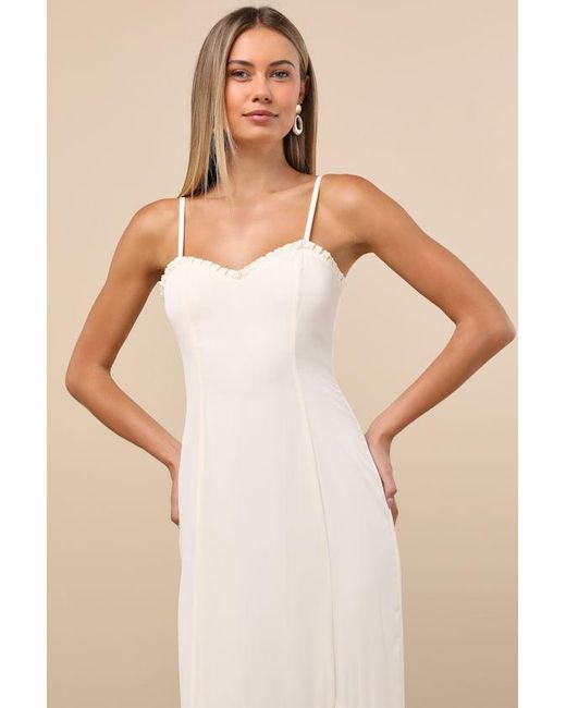 Lulus Natural Channa Pleated Hem Midi Dress
