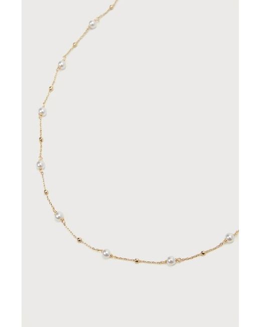 Lulus Black Confident Glow 14Kt Pearl Necklace