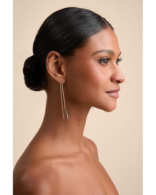 Lulus Brown Keep It Chic Threader Earrings