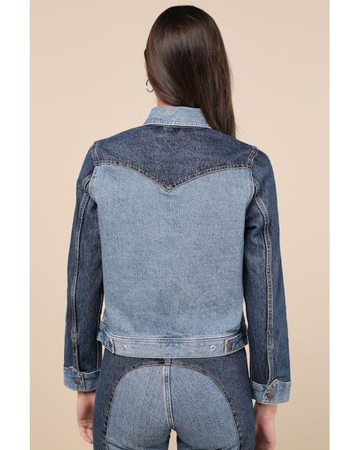 Levi's Blue Original Medium And Dark Wash Denim Trucker Jacket
