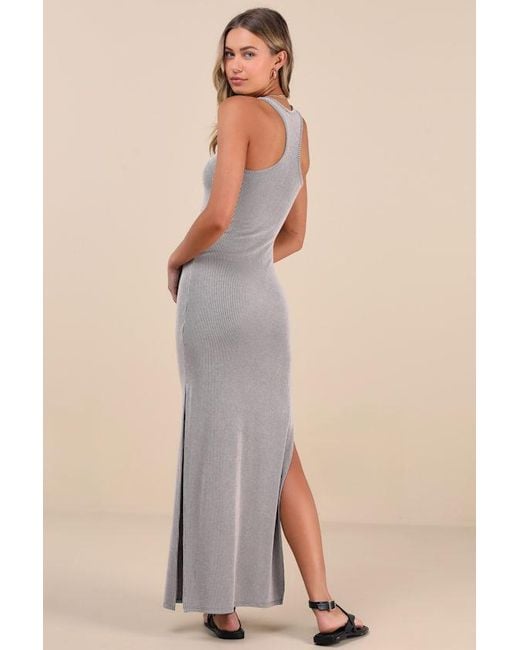 Lulus Natural Relaxed But Not Least Ribbed Sleeveless Maxi Dress