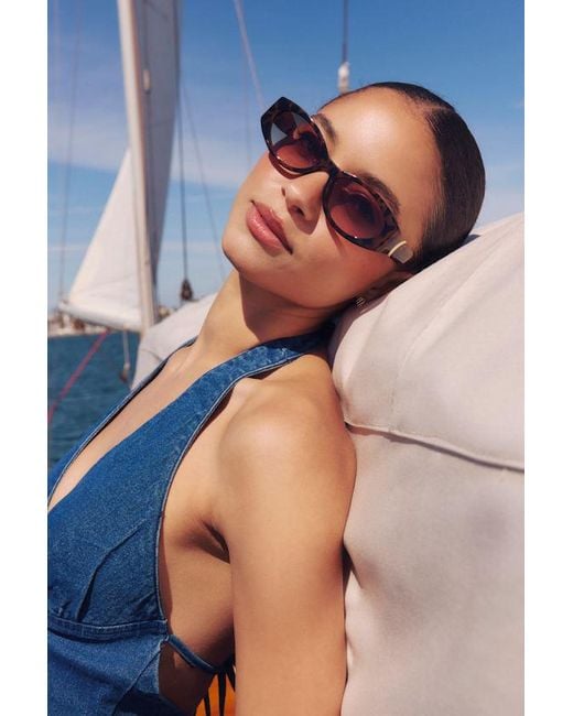 Lulus Natural Simone Tortoiseshell Cat-Eye Sunglasses