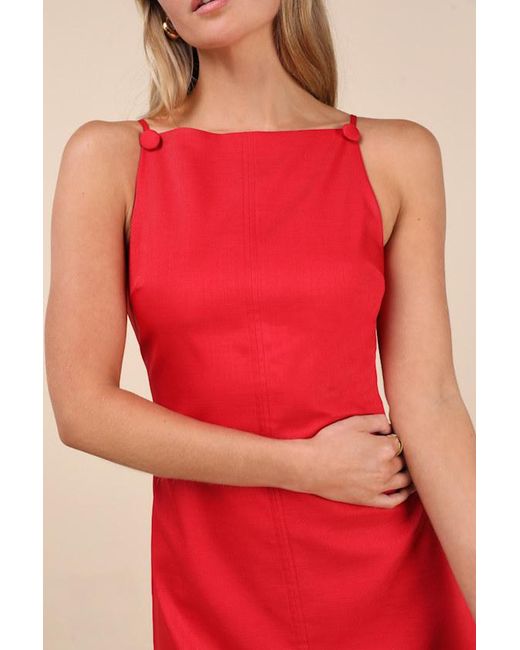 Lulus Red Chic Ease Sleeveless Mini Dress