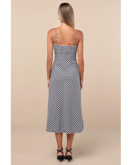 Nia Black Kris Gingham Sleeveless Midi Dress
