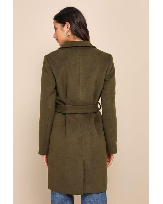 Lulus Natural Harriet Button-Front Belted Coat