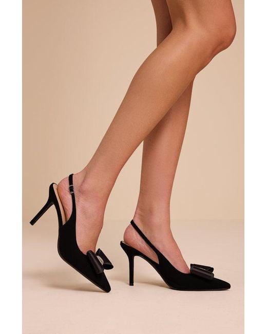 Lulus Black Salazar Pointed-Toe Slingback Pumps