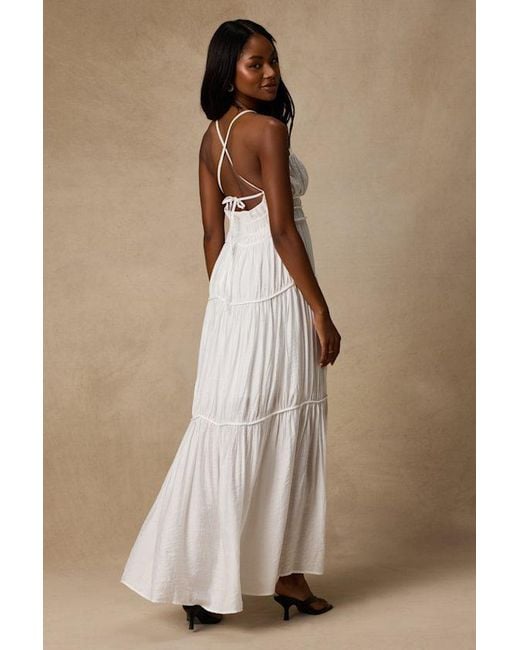 Lulus Natural Devaney Tie-Back Maxi Dress
