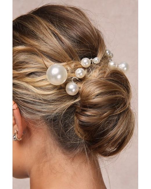 Lulus Brown Luminous Luxury Pearl Hair Pin Set