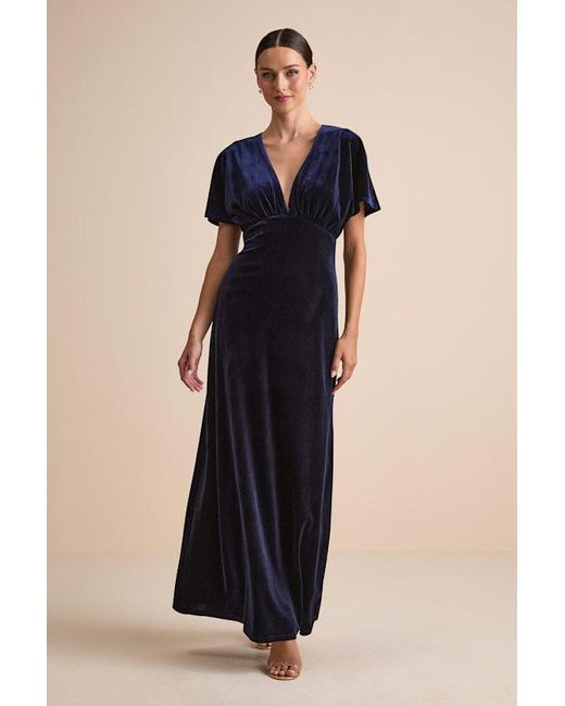 blue dress for baby girl BEST DRESSED VELVET MINI DRESS – AKIRA main image 1