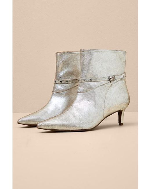 Seychelles Natural Milan Pewter Distressed Suede Leather Kitten Heel Ankle Boots