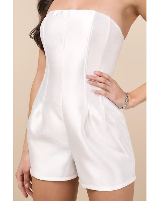 Lulus Natural Dayvon Strapless Romper