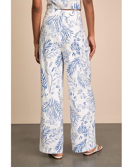 Lulus Natural Amarae Ivory And Floral Print Wide-Leg Trouser Pants