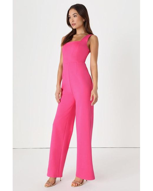 Lulus Pink Baby, You'Re The One Hot Sleeveless Jumpsuit