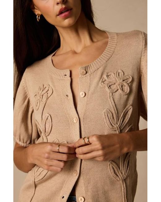 Lulus Blue Susan Short Sleeve Button-Up Cardigan