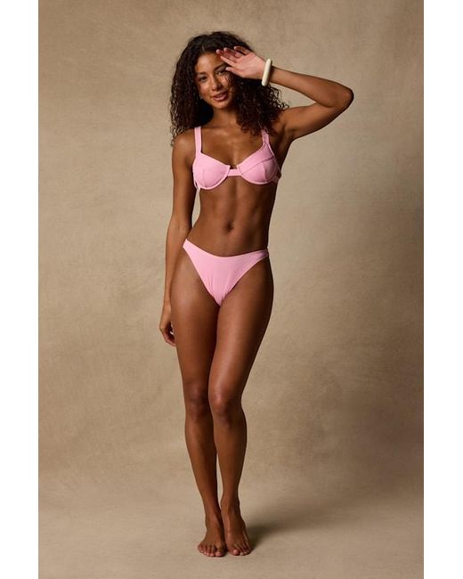 Lulus Brown Matala Ribbed High-Rise Bikini Bottoms