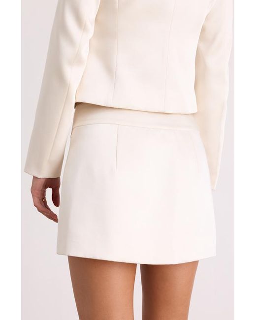 Lulus White Harris Satin Low-Rise Mini Skirt