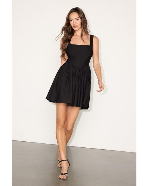 Lulus Black Gazelle Ponte Knit Skater Mini Dress