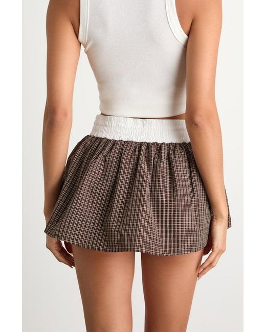Nia White Parker Gingham Mini Skort