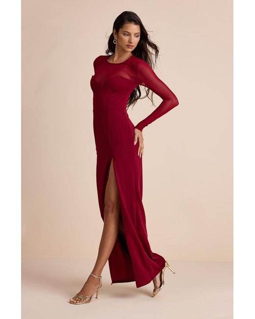 Lulus Red Impeccable Mystique Long Sleeve Maxi Dress