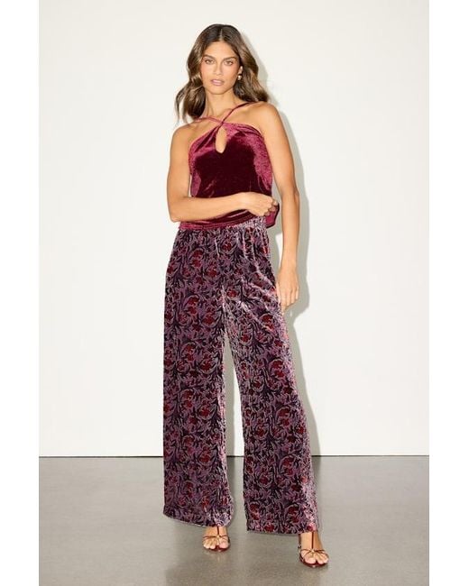 Lulus Red Imeona Velvet Cutout Cowl Back Tank Top