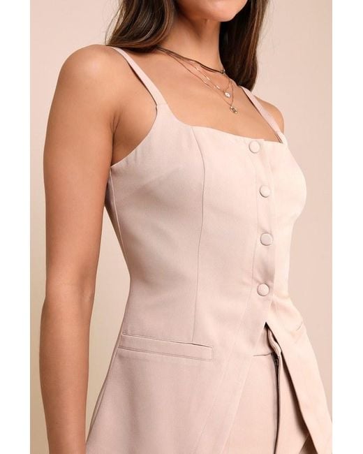 Lulus Natural Chic Muse Button-Front Cami Vest Top