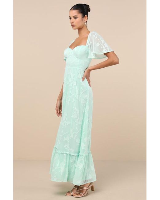 green emerald velvet dress Lulus NWT True Passion Emerald Green Lace V-Back Mermaid Maxi Dress main image 0