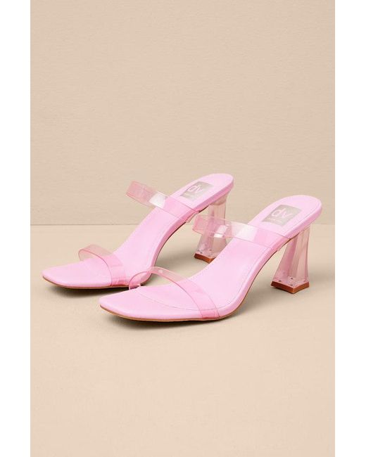 Dolce Vita Yorke Bubble Gum High Heel Slide Sandals in Pink | Lyst UK