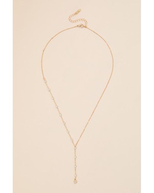 Lulus Natural Molina Pearl Lariat Necklace