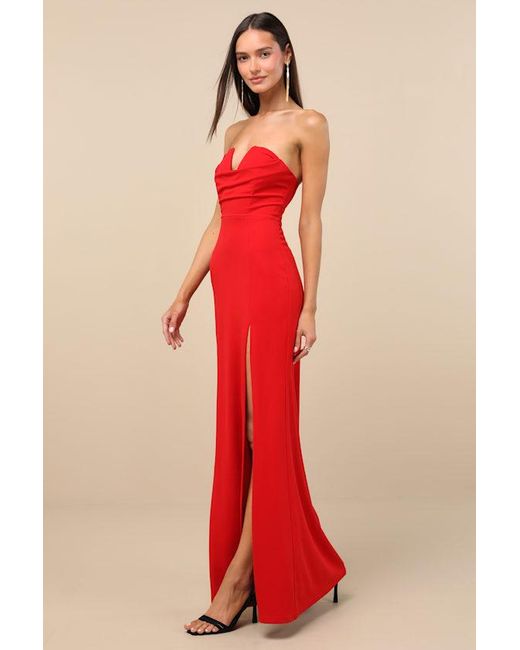 Lulus Effortless Radiance Strapless Mermaid Maxi Dress in Green | Lyst