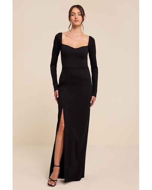 Lulus Black Annabelle Long Sleeve Maxi Dress