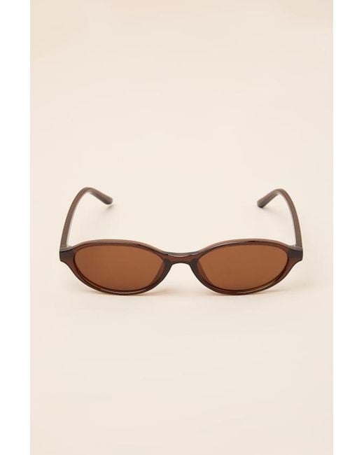 Lulus Brown Koia Small Oval Sunglasses