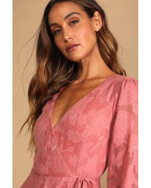 Rosé Muse Lace switching jacquard dress Lace switching jacquard