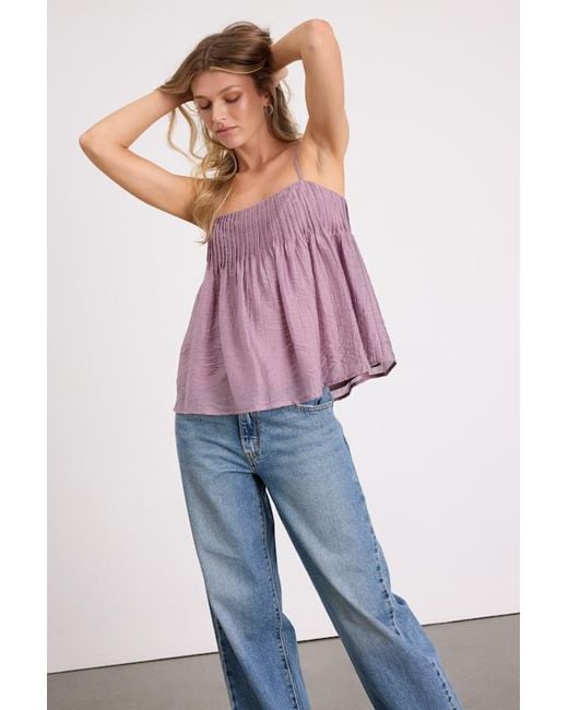 Lulus Purple Lecky Pleated Babydoll Tank Top