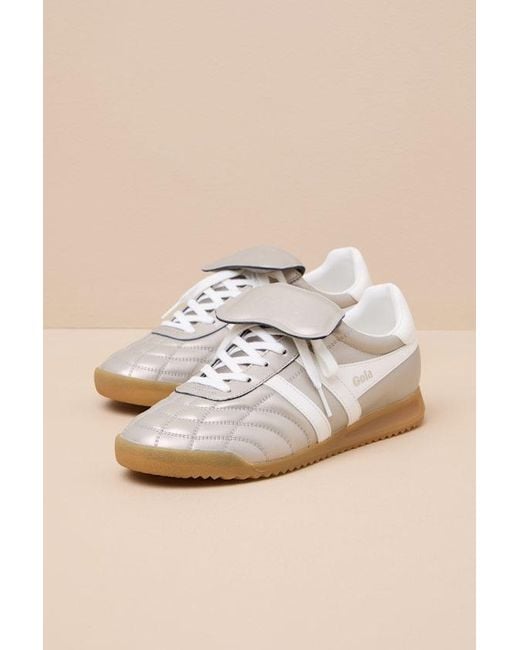 Gola Natural Stadium '86 Champagne And Off Quilted Sneakers