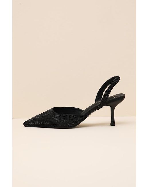 Lulus Natural Elmira Rhinestone Studded Slingback Pumps