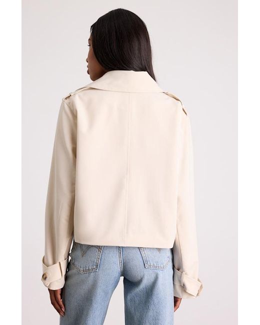 Lulus Blue Donley Light Double-Breasted Cropped Trench Coat