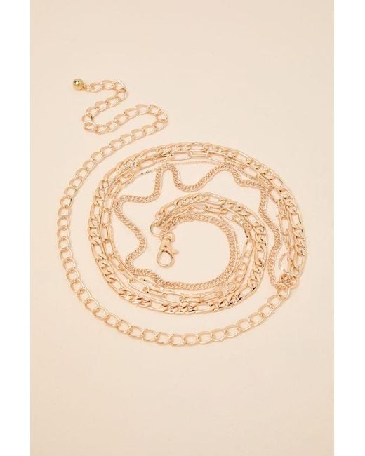 Lulus Natural Zelena Layered Chain Belt
