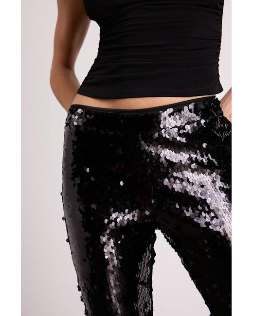 Lulus Black Christella Sequin Low-Rise Flare Pants