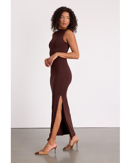 Lulus Red Anca Sleeveless Mock Neck Bodycon Maxi Dress