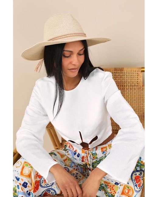 Lulus White Sun Type Of Wonderful Natural Shimmery Straw Fedora Hat