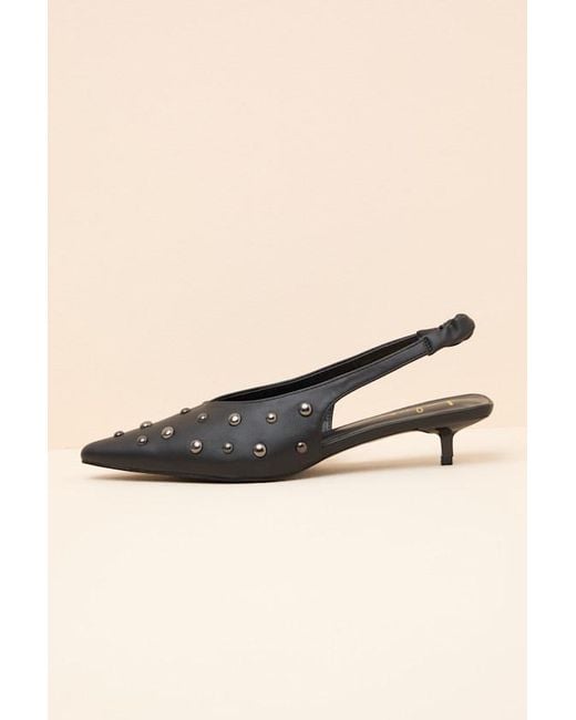 Lulus Natural Josefina Studded Pointed-Toe Slingback Pumps