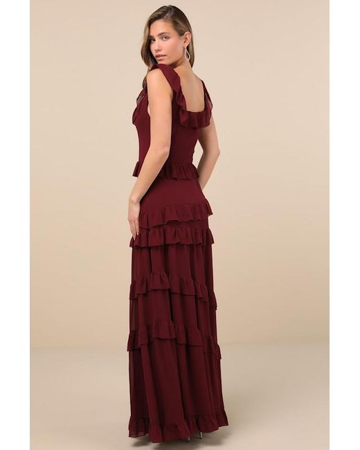Lulus Compelling Romantic Ruffled Tiered Maxi Dress