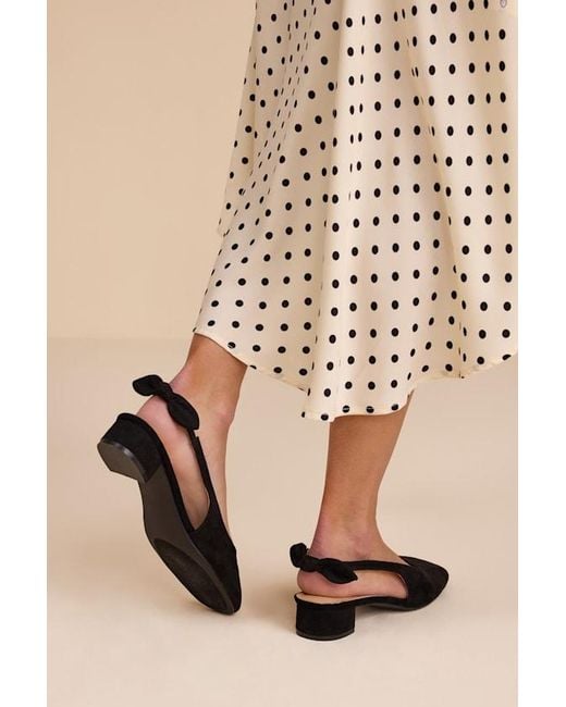 Lulus Natural Laylaa Suede Bow Slingback Low Heel Pumps