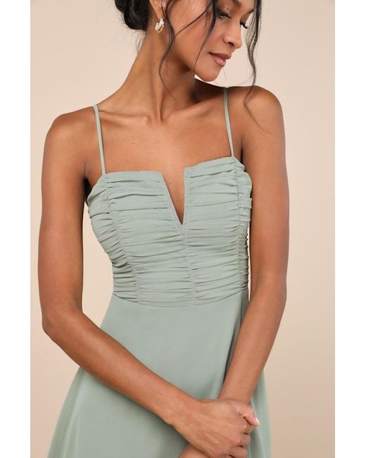 chinese dress ladies Jluxlabel | Sage Femme Drape Maxi Dress main image 0