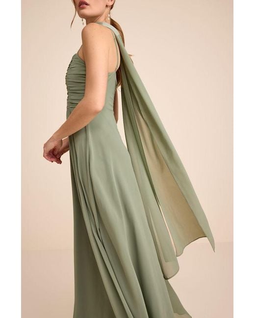Lulus Green Neave Sage Chiffon Sash Scarf